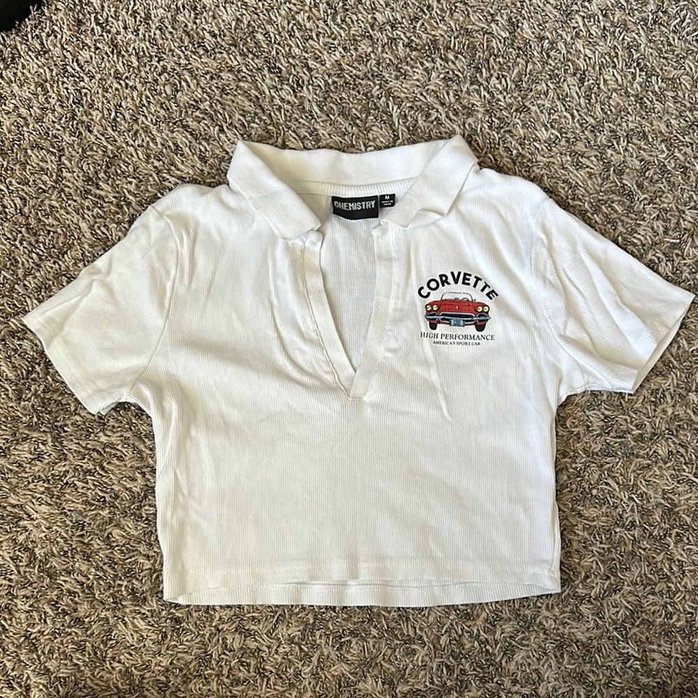 Chemistry White Polo Shirt Casual Cotton Top